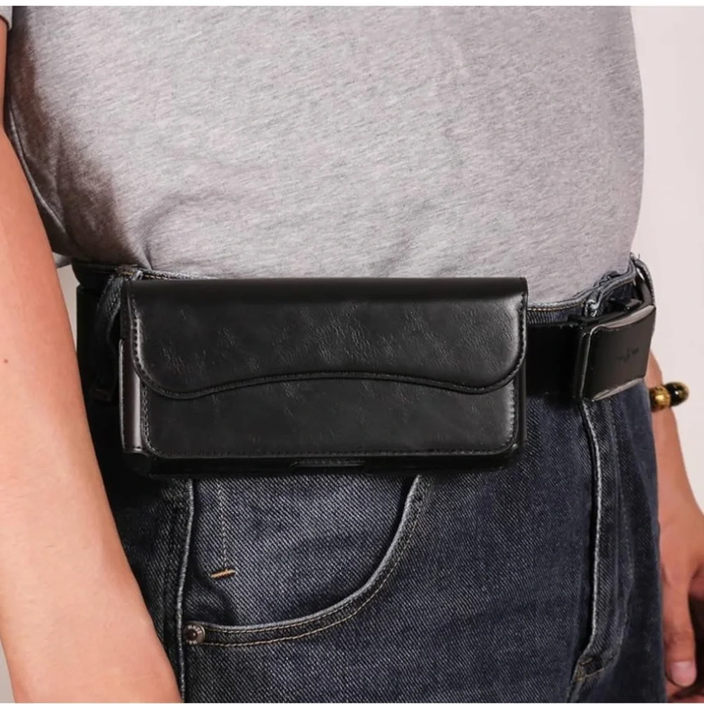 Black Leather Phone Holster